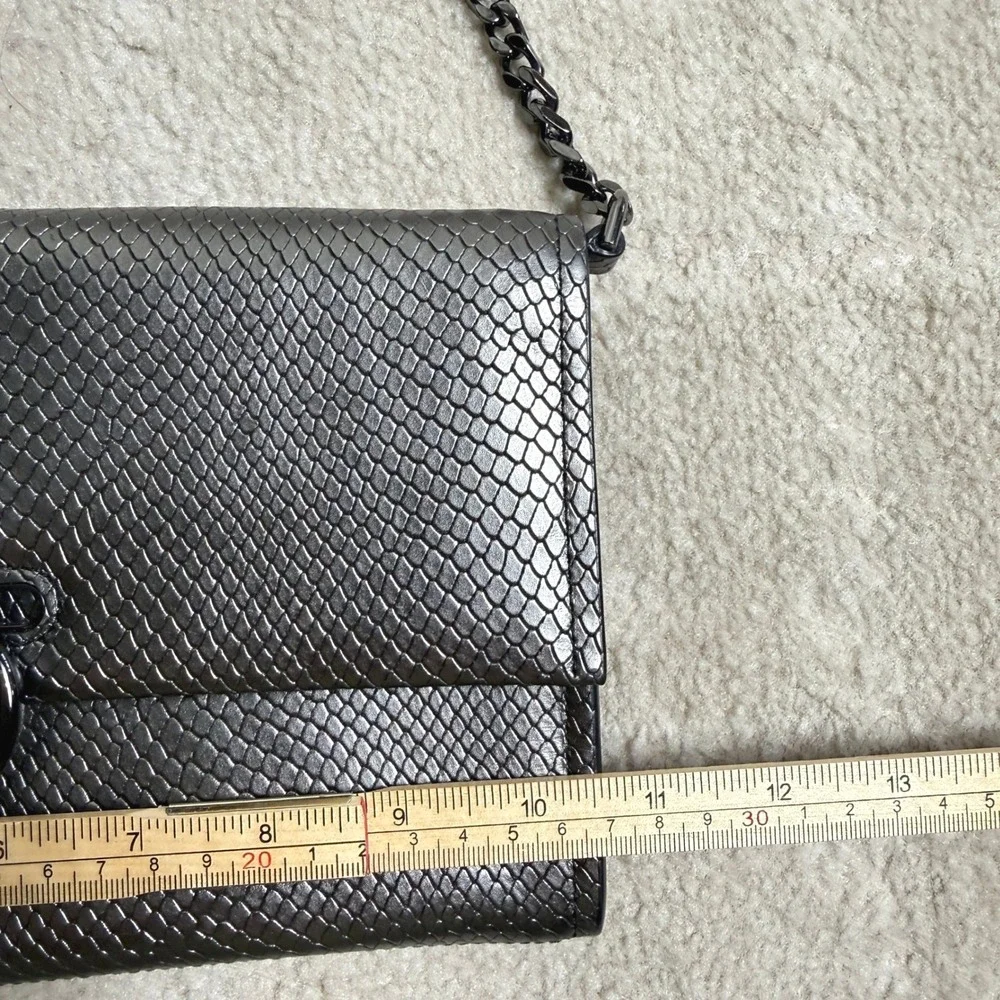 Rebecca Minkoff Jean Convertible Crossbody Bag Clutch Snake Embossed Leather
